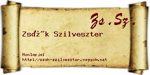 Zsák Szilveszter névjegykártya